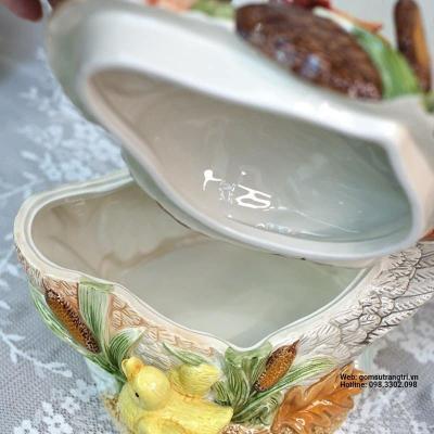 VỊT SỨ ĐỰNG BÁNH VÀ HOA QUẢ